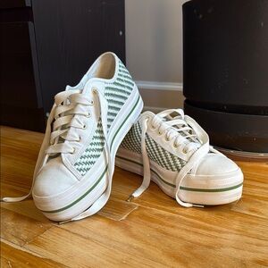 Kate Spade x Keds- Green and White Women's Sneakers
